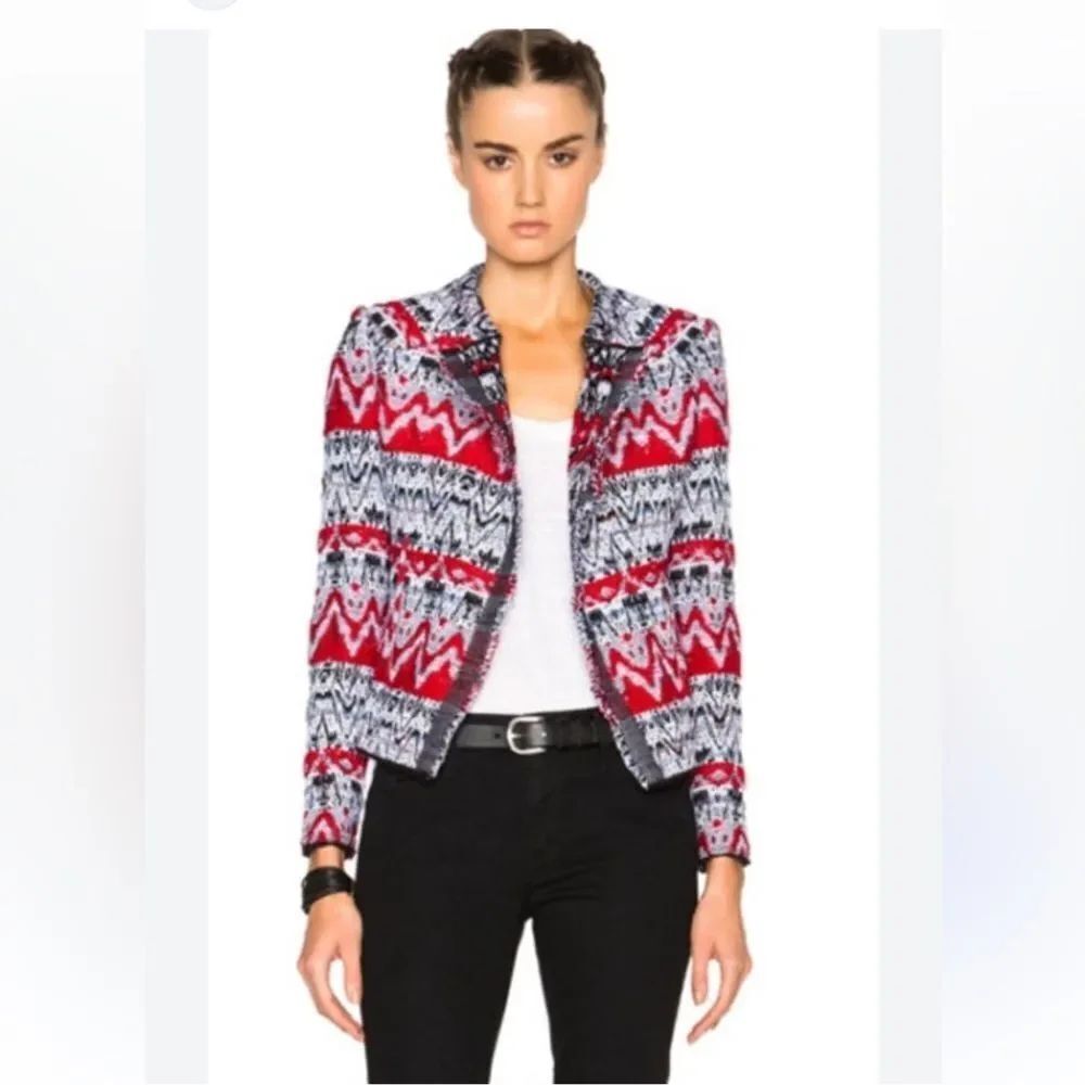 IRO Women's Red and Black Patterned Jacket, S - Picture 7 of 7